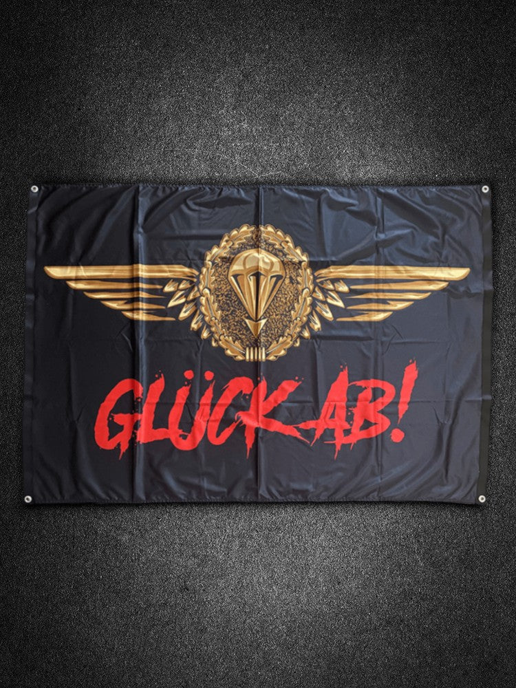 "Glück Ab!" Flagge 120g/m²