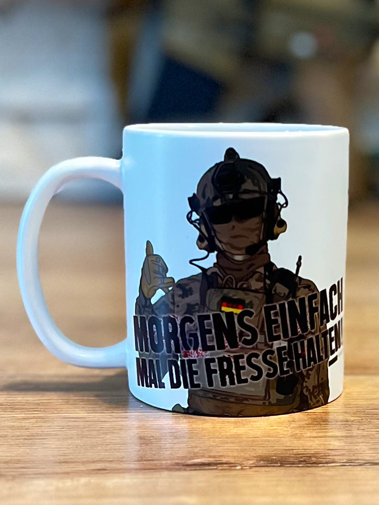"Fresse halten" Tasse weiss