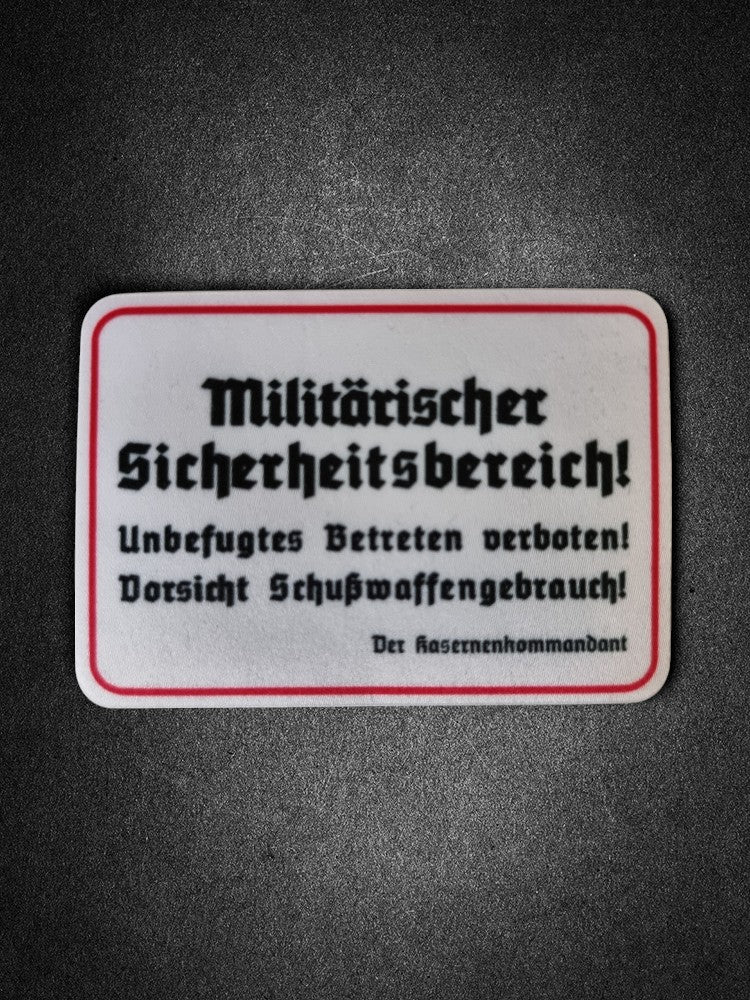"WW2 Militärischer Sicherheitsbereich" Lasercut Patch