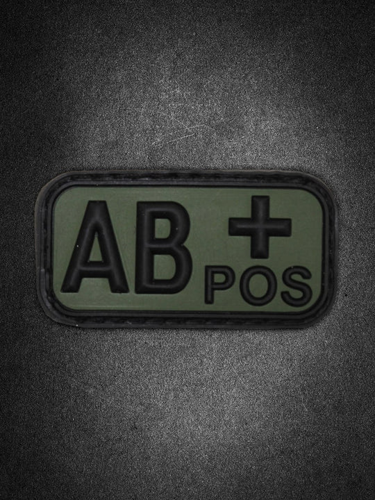 "Blutgruppe" PVC Patch oliv