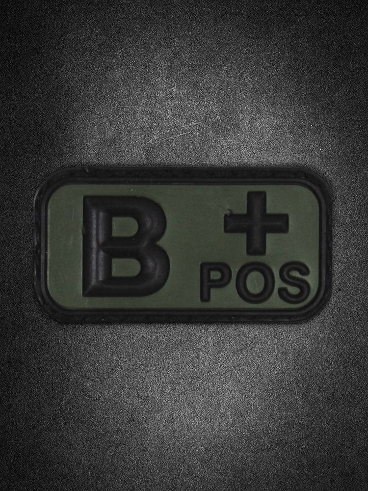 "Blutgruppe" PVC Patch oliv
