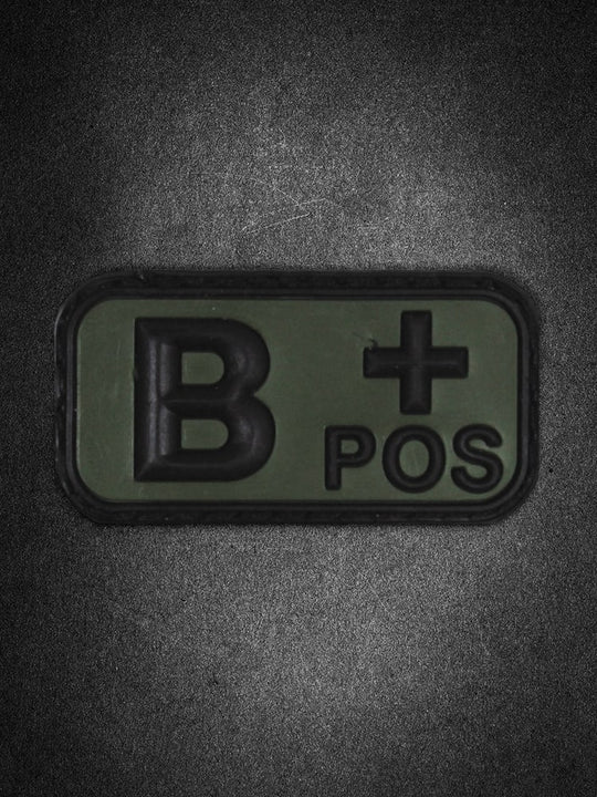 "Blutgruppe" PVC Patch oliv