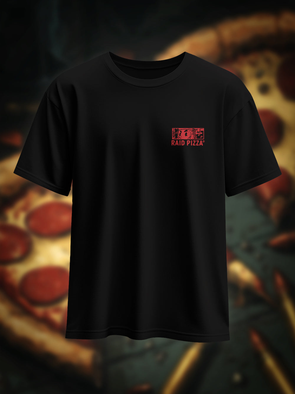 "RAID PIZZA" Heavy Oversize Shirt