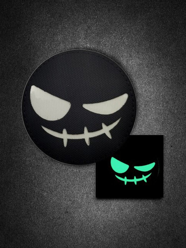 "Smiley" Lasercut Patch Glow in the Dark