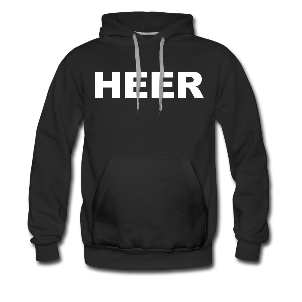 "HEER" Premium Flock Hoodie Hell - Schwarz