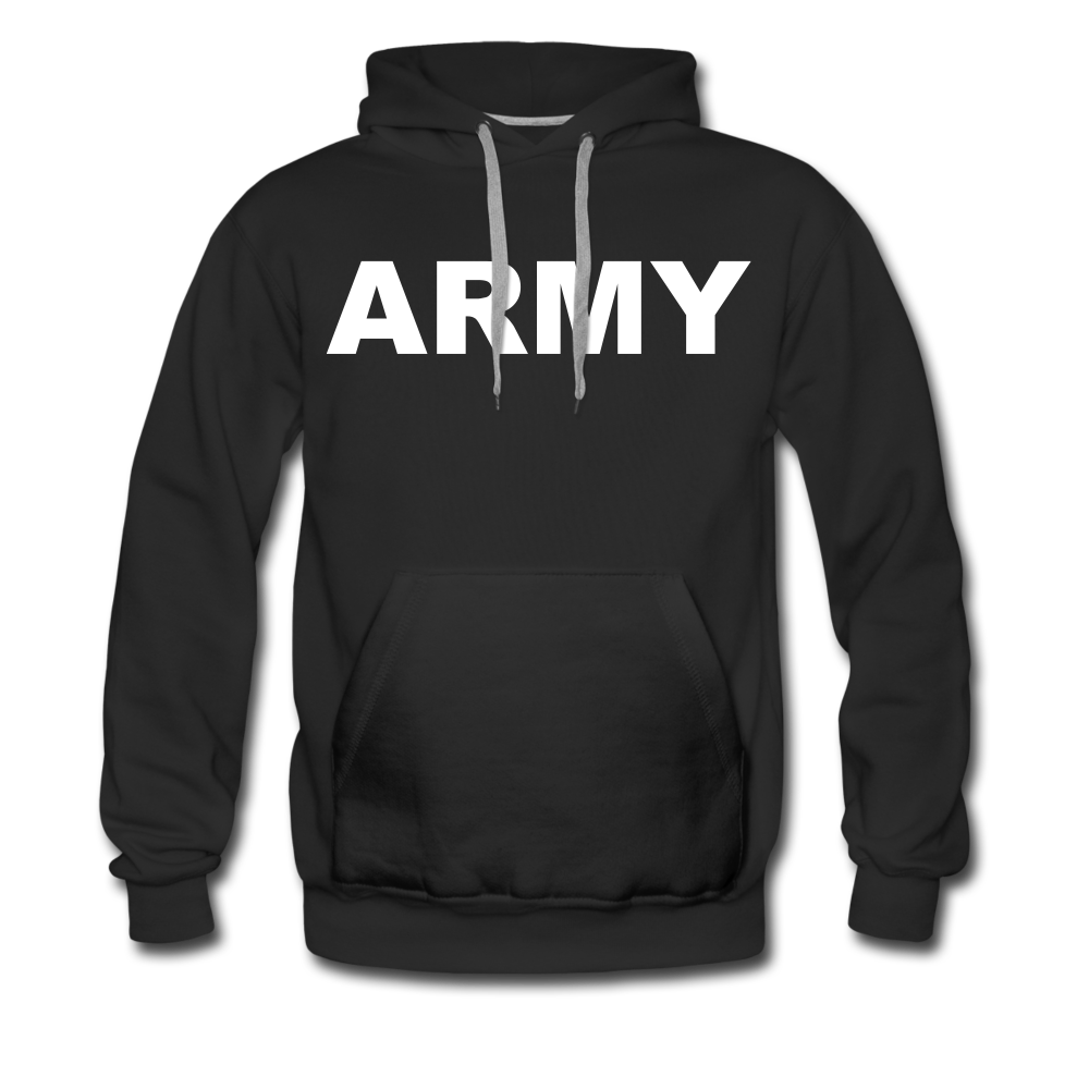 "ARMY" Premium Flock Hoodie Hell - Schwarz