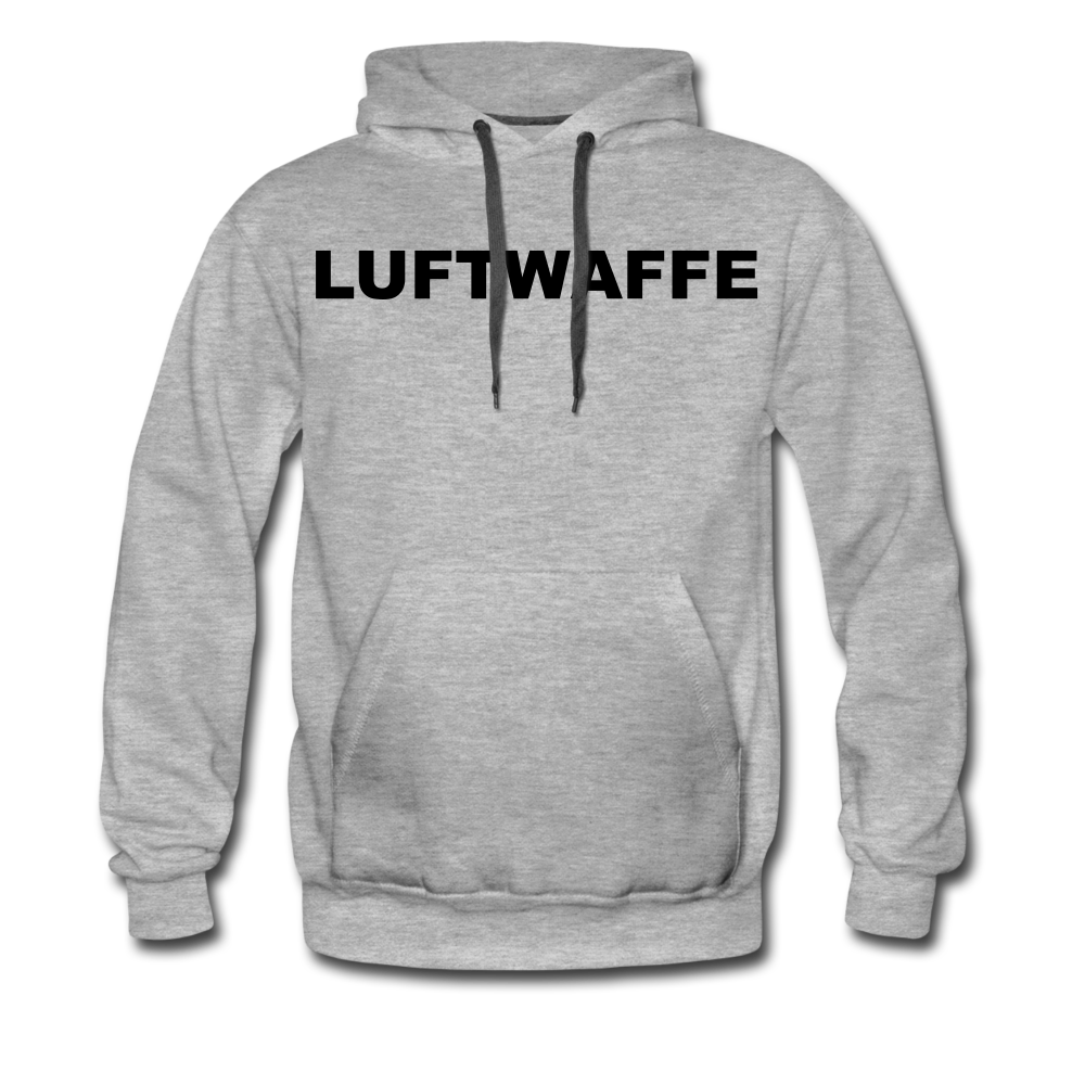 "LUFTWAFFE" Premium Flock Hoodie Dunkel - Grau meliert