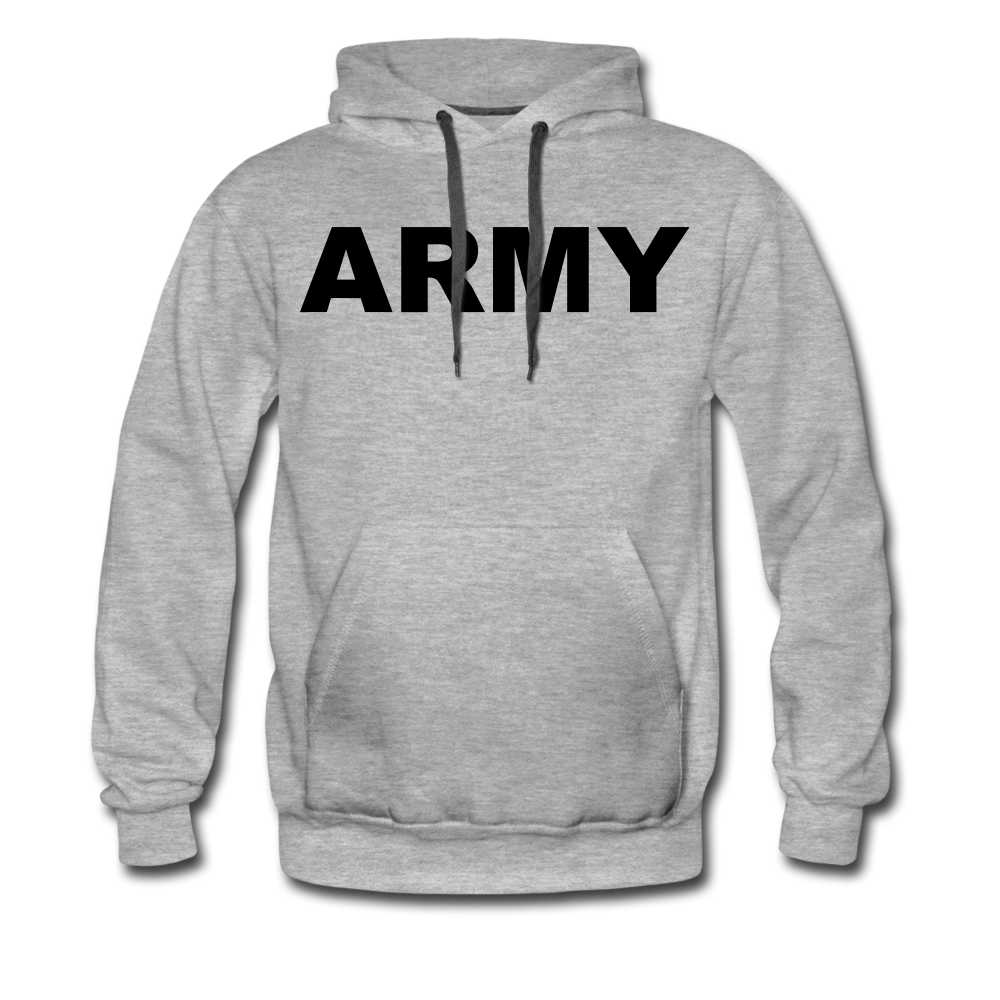 "ARMY" Premium Flock Hoodie Dunkel - Grau meliert