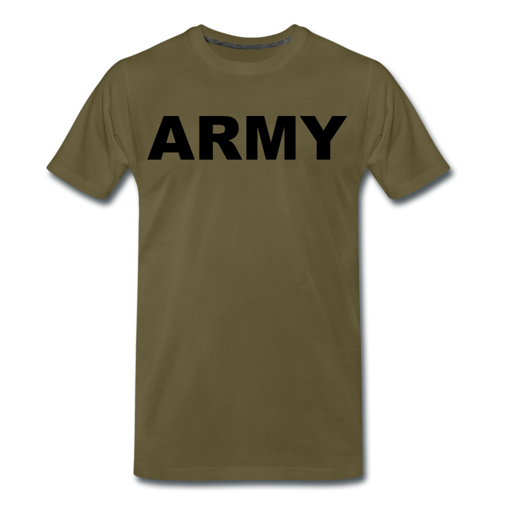 "ARMY" Premium Flock Shirt Dunkel - Khaki
