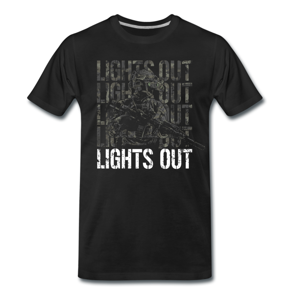 "Lights Out" Premium Shirt - Schwarz