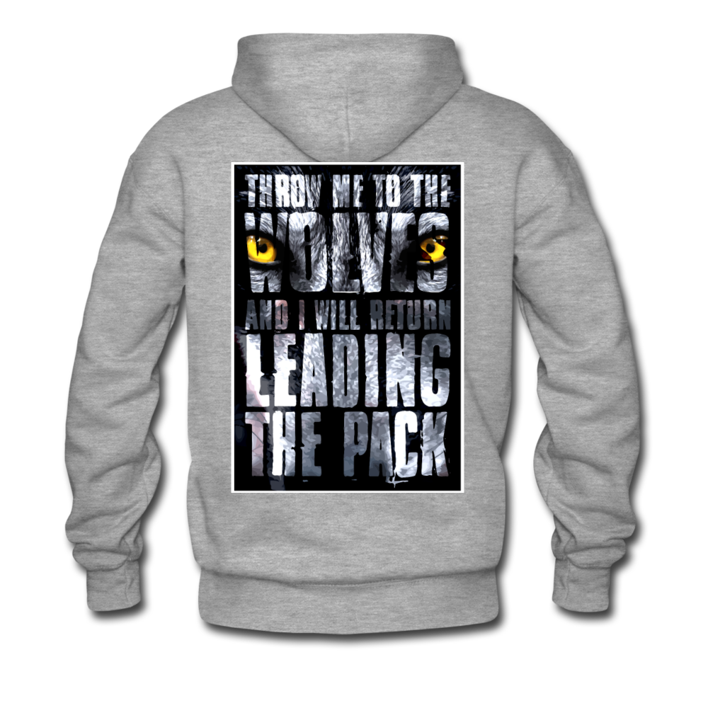 "Throw me to the Wolves" Premium Hoodie - Grau meliert