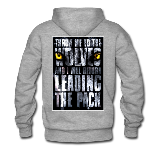 "Throw me to the Wolves" Premium Hoodie - Grau meliert
