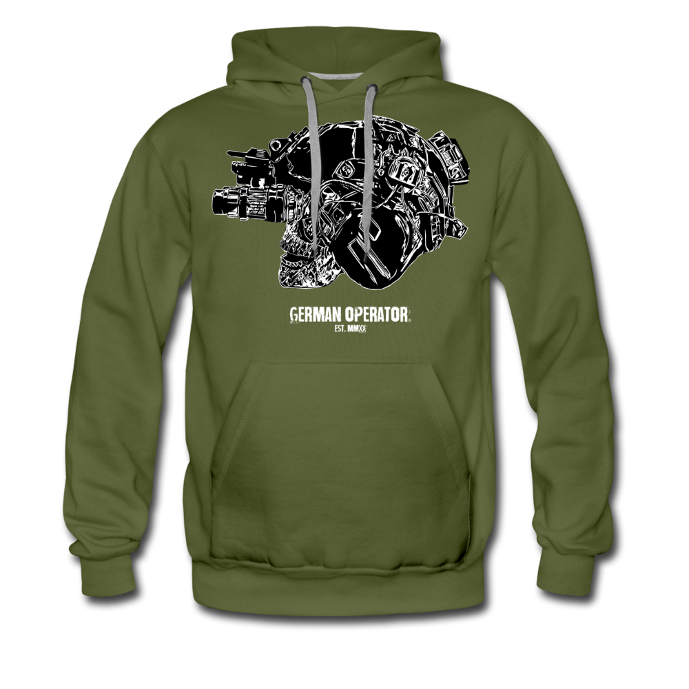 "German Operator Skull" Premium Hoodie - Olivgrün