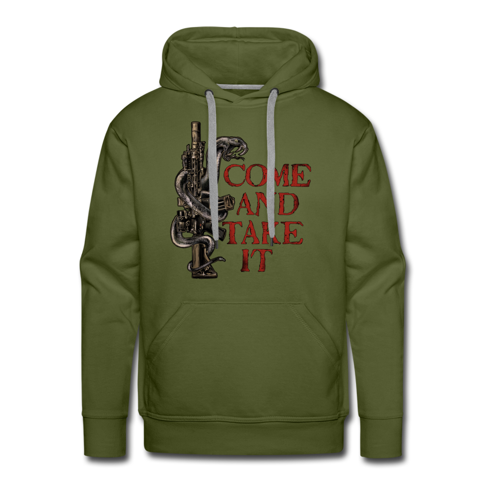 "Molon labe" Premium Hoodie - Olivgrün